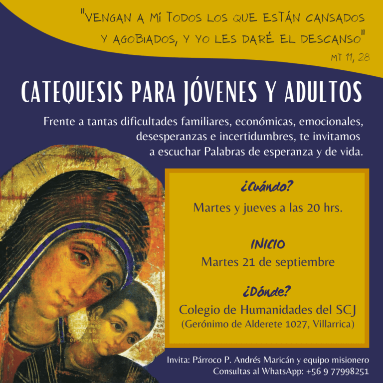Invitación: Catequesis para jóvenes y adultos
