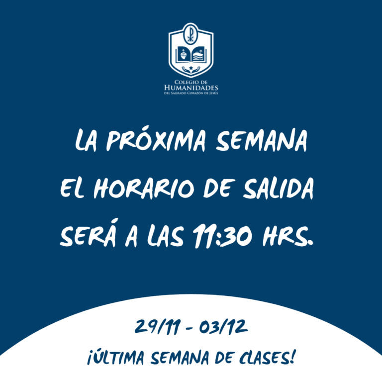 Última semana de clases: Horarios
